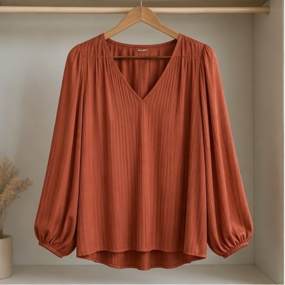 Charcoal Pleated Blouse